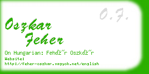 oszkar feher business card